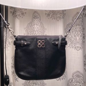 Black leather Coach cross body purse 44 inch removable strap.like new